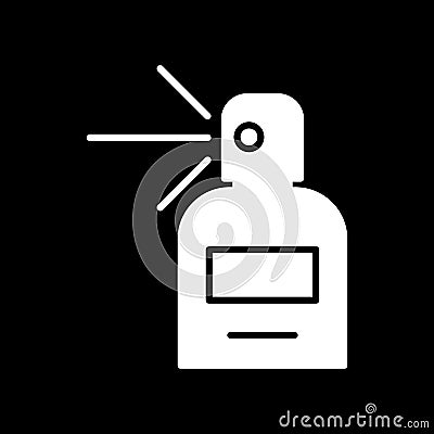 Perfume solid icon. Bottle with perfume vector illustration isolated on black. Aroma glyph style design, designed for Vector Illustration