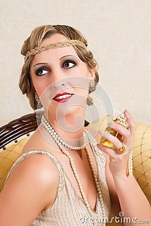 Perfume twenties vintage style Stock Photo