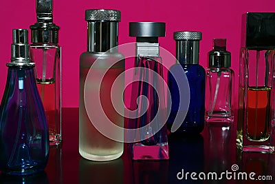 Perfumes and Fragrances Bottles Stock Photo