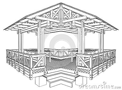 Pergola Vector 03 Vector Illustration