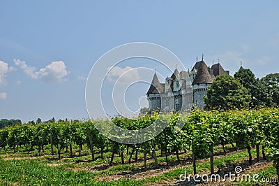 Perigord, the picturesque castle of Monbazillac in Dordogne Stock Photo