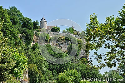 Perigord, picturesque landscape of Lacave Stock Photo