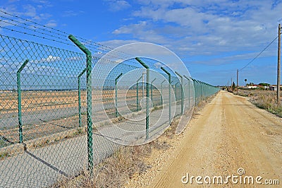 Perimeter High Security Fencing Stock Photo