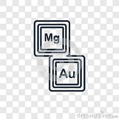 Periodic table concept vector linear icon isolated on transparent background, Periodic table concept transparency logo in outline Vector Illustration