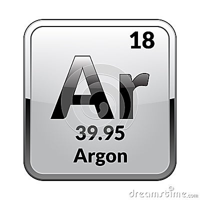 The periodic table element Argon.Vector. Vector Illustration