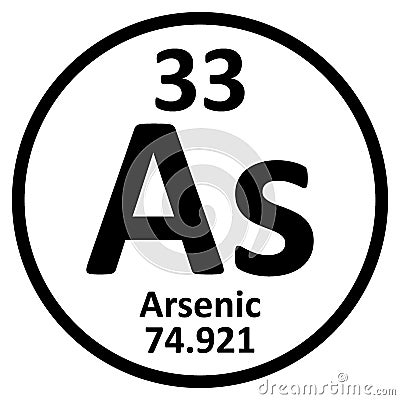 Periodic table element arsenic icon Cartoon Illustration