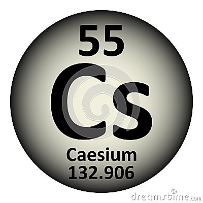 Periodic table element caesium icon Cartoon Illustration