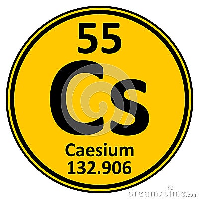 Periodic table element caesium icon Cartoon Illustration