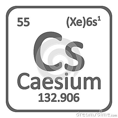 Periodic table element caesium icon. Cartoon Illustration