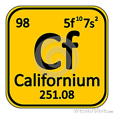 Periodic table element californium icon. Stock Photo