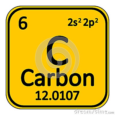 Periodic table element carbon icon. Stock Photo