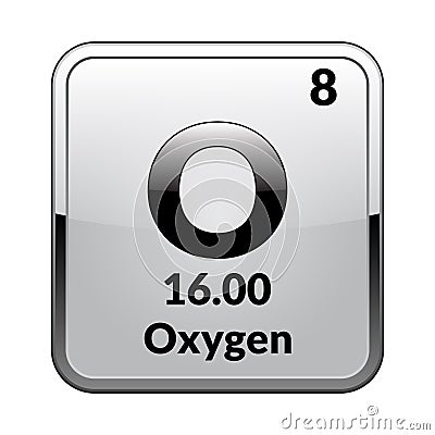The periodic table element Oxygen.Vector. Vector Illustration