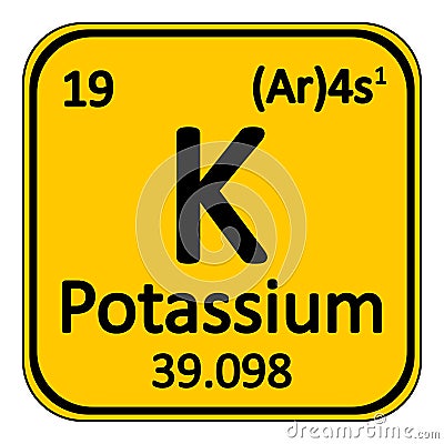 Periodic table element potassium icon. Stock Photo