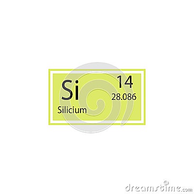 Periodic table element silicium icon. Element of chemical sign icon. Premium quality graphic design icon. Signs and Vector Illustration