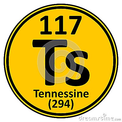 Periodic table element tennessine icon Cartoon Illustration