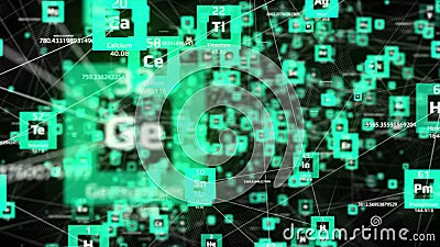 Periodic table of elements animation, Seamless 3d science, Science background, Medical Science animation, Physics and Stock Photo
