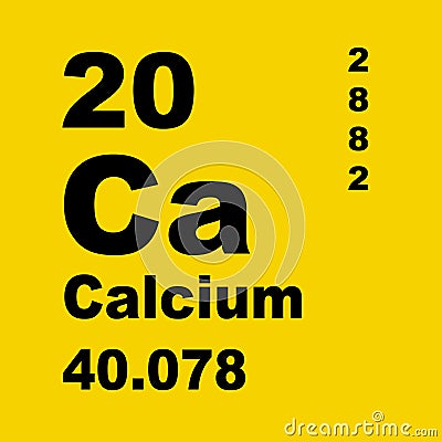 Periodic Table of Elements: Calcium Stock Photo