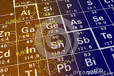 Periodic table of elements. Stock Photo