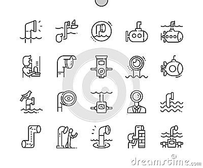 Periscope. Submarine. Formation of image. Vector Illustration