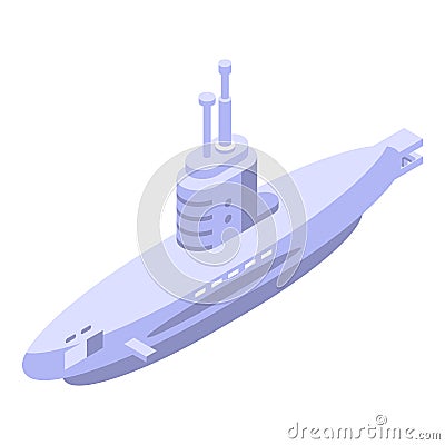 Periscope submarine icon, isometric style Vector Illustration