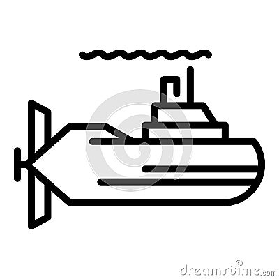 Periscope submarine icon, outline style Vector Illustration