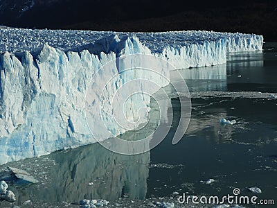 Perito moreno glacier calafate winter season vacations outdoors nature awe beauty landscape frozen lake snowy mountains Stock Photo