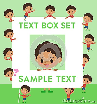 Perm hair boy_text box Vector Illustration