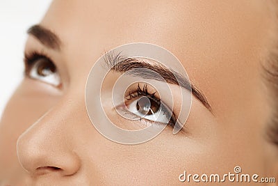 Permanent make up on eyebrows Stock Photo