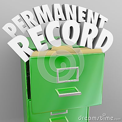 Permanent Record Filing Cabinet Personal Files Stock Photo