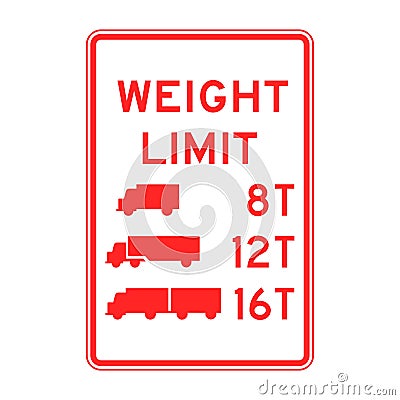 Permissible load capacity for trucks sign Stock Photo