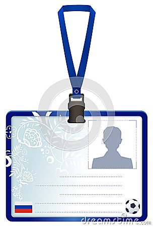 Permit id card for russian soccer press conference Vector Illustration