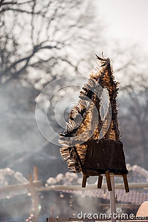 Scary feather Kuker totem is banishing away evel spirits Editorial Stock Photo