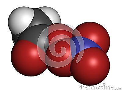 Peroxyacetyl nitrate (PAN) pollutant molecule. Secondary pollutant, found in photochemical smog. Further decomposes into Stock Photo