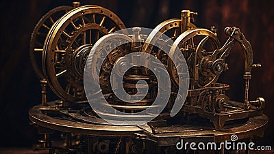 Perpetual motion machine steampunk grunge close up view Stock Photo