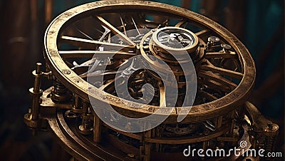 Perpetual motion machine steampunk grunge close up view Stock Photo