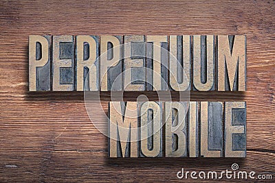 Perpetuum mobile wood Stock Photo