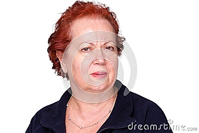 Perplexed senior lady with a puzzled frown Stock Photo