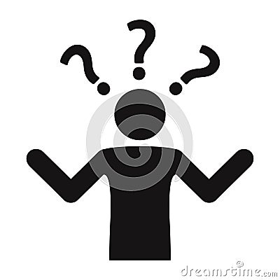 Perplexity icon. A lot of questions. Confusion. Making decisions Vector Illustration