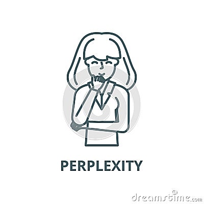 Perplexity vector line icon, linear concept, outline sign, symbol Vector Illustration