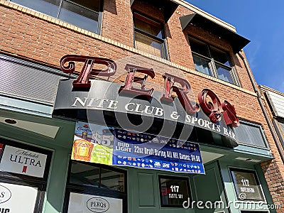 Perqs Nite club and Sports Bar Editorial Stock Photo