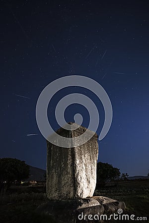 Perseid meteor shower Stock Photo