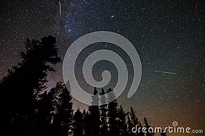 Perseid meteor shower Stock Photo