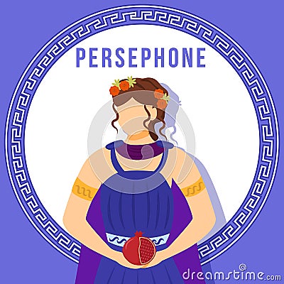 Persephone blue social media post mockup Vector Illustration