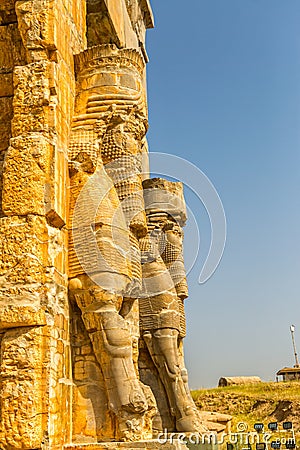 Persepolis Lamassu statues Stock Photo