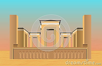 Persepolis, Persian city, Attraction of Shiraz in Iran, Fars Province, vector illustration Vector Illustration