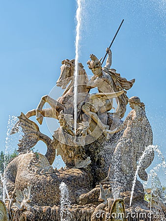 Perseus and Andromeda fountain at Witley Court, Worcestershire, England. Stock Photo