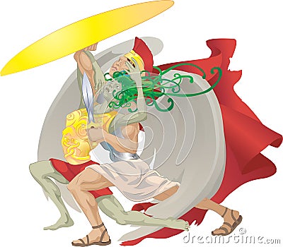 Perseus and the gorgon medusa Vector Illustration