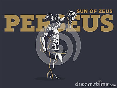 Perseus with the head of Medusa. Vector Illustration