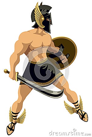 Perseus on White Vector Illustration