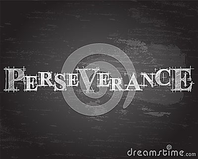 Perseverance Word Blackboard Vector Illustration